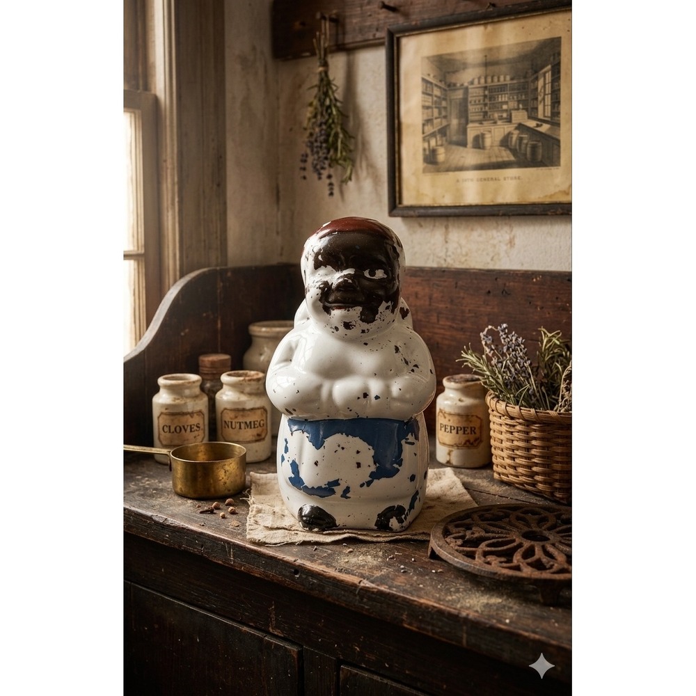 Vintage Ceramic Mammy Salt Pepper Shaker Figural Black Americana